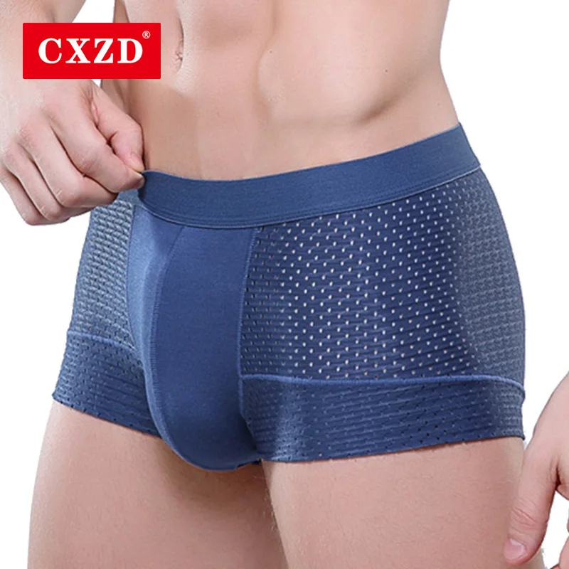 CXZD сексуальное нижнее белье cueca боксеры мужские сетчатые шорты размера плюс