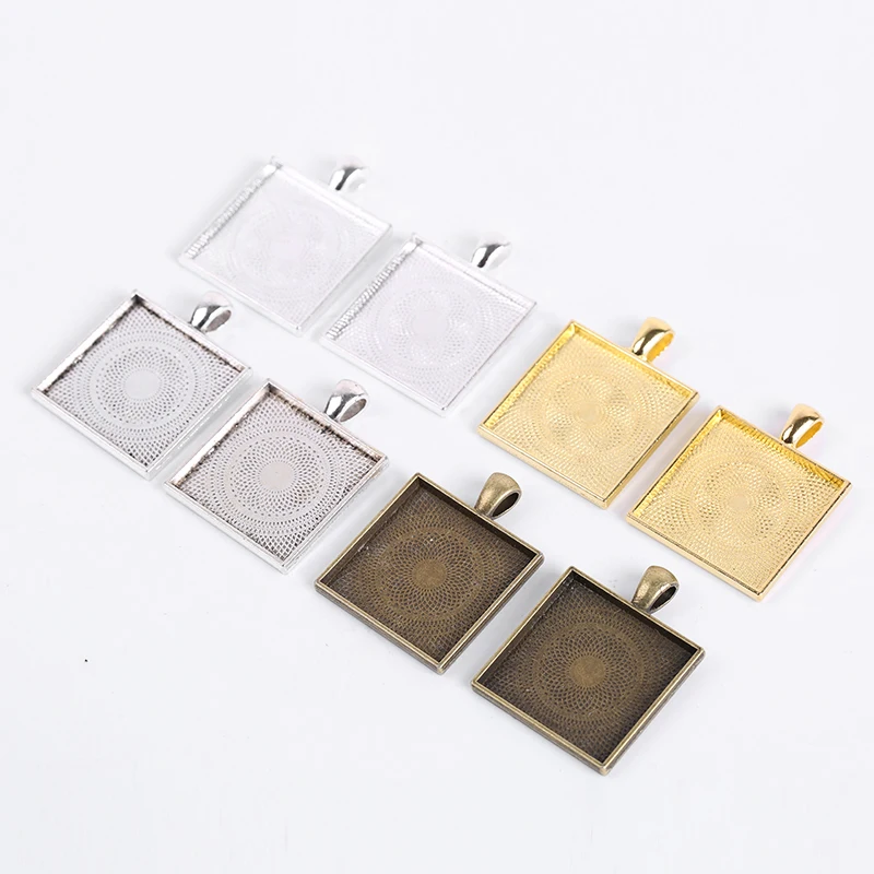 Квадратная основа для кабошона из стекла 5 шт. 25 мм аксессуары сделай сам пустая