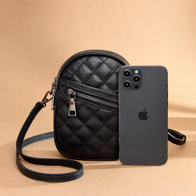 2021 genuine leather womens luxury handbag one shoulder mobile phone bag womens messenger bag new mini cross body bag free global shipping