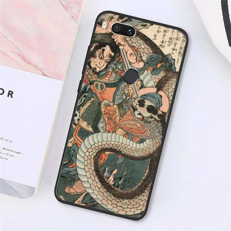 

Japanese samurai retro style Phone Cases For Xiaomi Redmi note 7 8 9 t k30 max3 9 s 10 pro lite Luxury brand shell funda coque