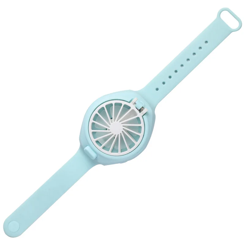 

Mini Carry Wrist Fan Watch Summer Portable Rotatable USB Rechargeable Air Cooling Fan Detachable Personal Toy Watch Table Fan