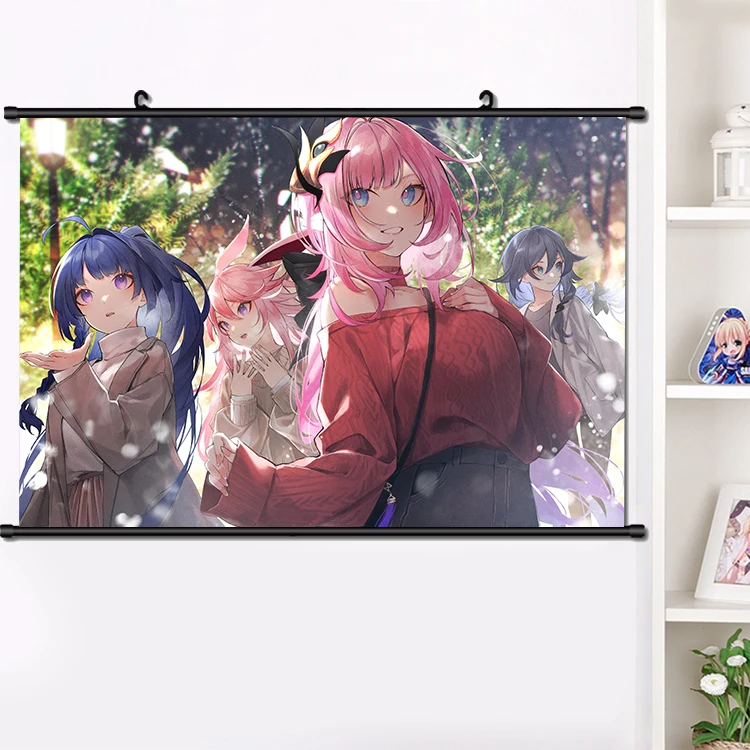 

Новинка, Аниме игра Honkai Impact 3 Elysia, настенный свиток, постер с рисунком HD, декоративное искусство, картина, подарки