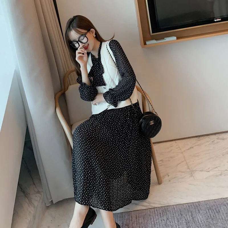 Женское свободное шифоновое платье BGTEEVER повседневное универсальное миди с