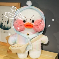 30cm kawaii hoodie hyaluronic acid duck with glasses hat plush toy stuffed soft birthday christmas day gift for girls