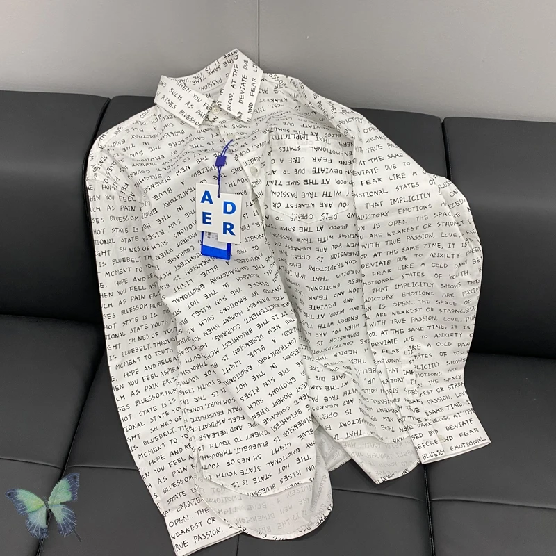 

Ready Stock Top Quality Ader Error Long Sleeve Shirt Full Letter Print Hiphop Adererror Shirt Original Bag Tag