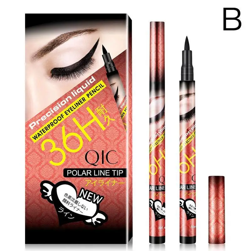 Новинка, черная водостойкая жидкая подводка для глаз, кошачий глаз, стойкий макияж, быстросохнущая подводка для глаз, карандаш, инструменты для макияжа, влагостойкая косметика, 1 шт - Цвет: B