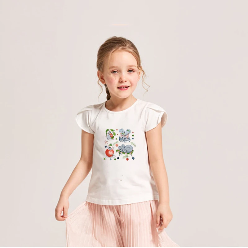 Милые полосатые термо-Стикеры для одежды с изображением мышки всей семьи.