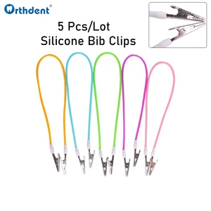 Ордент 5 шт.лот стоматологические нагрудники держатели для салфеток из крокодиловой нержавеющей стали гибкий силиконовый шнур красочный стоматологический лабораторный инструмент