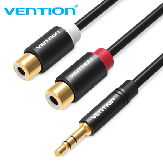 Кабель RCA Vention с разъемами 2RCA и штекером 3 5 мм аудиокабель позолоченным Aux