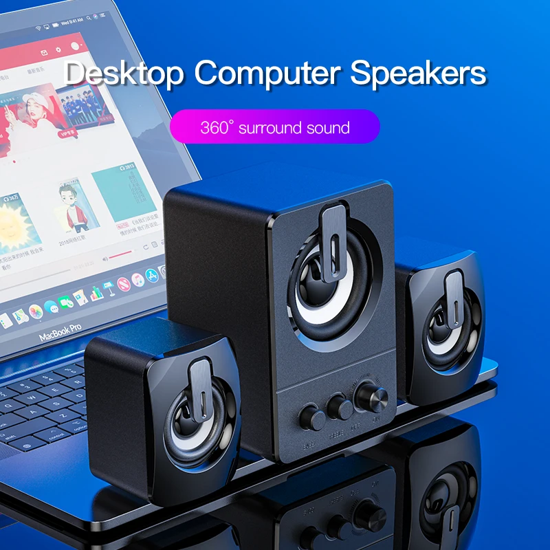 Проводные USB-колонки для ПК стерео-динамик 4D с объемным звуком ноутбука