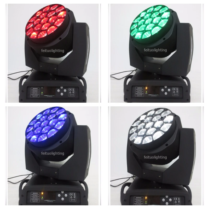 4 шт./лот Flycase 19x15 Вт 4в1 RGBW Quad Big Bee Eye Led движущаяся головка увеличение луча свет для