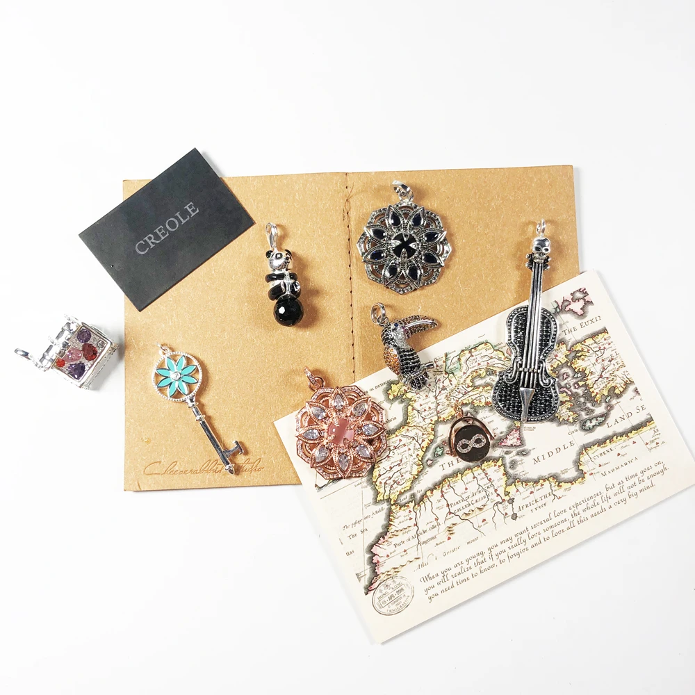 Цепочка с подвеской в виде ключа Лотос вечность Тукан панда сокровище скрипка