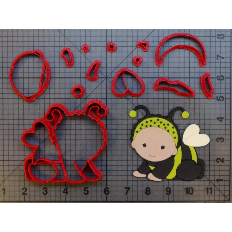 Baby Bee Eating Boy Crying Girl Hand Craft Fondant Decorating Cookie Cutter 3D Printed Food Grade Custom Made