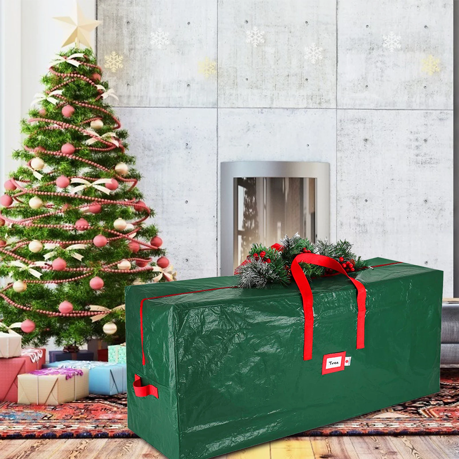 

Сумка для хранения рождественской елки, пылезащитный чехол, водонепроницаемый вместительный чехол для хранения одеял, одежды, складов, сум...