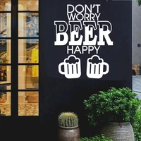 dont worry beer happy brewery wall stickers vinyl wall decal removable wallpoof wall stickers for home bar pub cx205