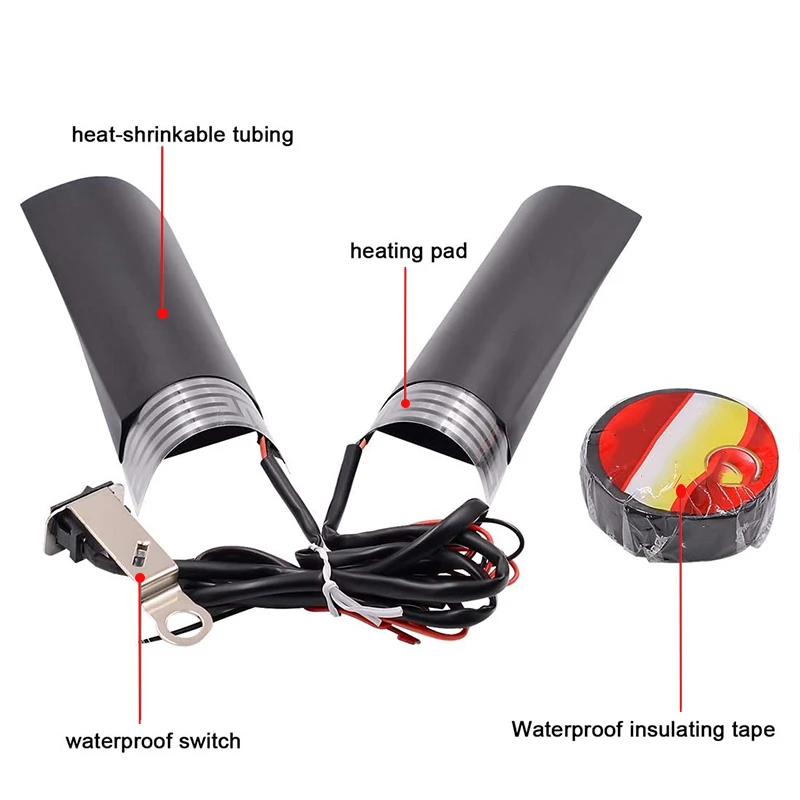 12V Universal Motorcycle Electric Heating Handle Kit Pads+Heat Grips Pads Heat Resistant Tape Tape+Heat Handlebar | Автомобили и