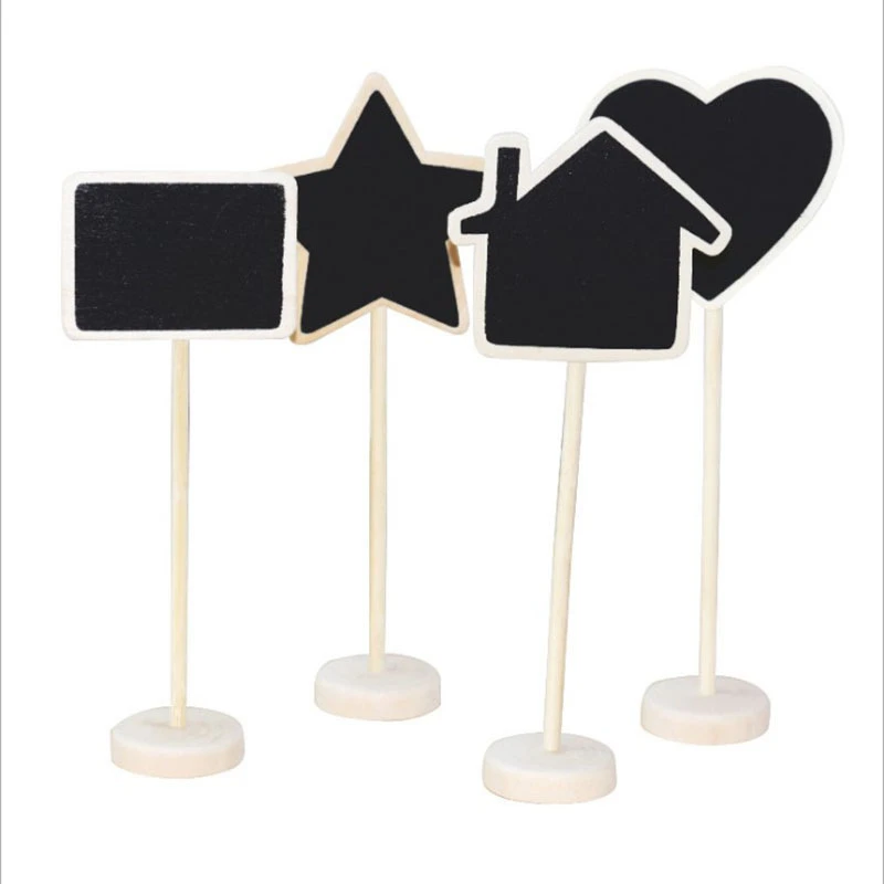 5 шт. мини доска в форме сердца деревянная для сообщений творчества черная место