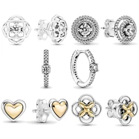 925 sterling silver pot earrings sparkling love flower pan earrings female wedding party gift fashion jewelry