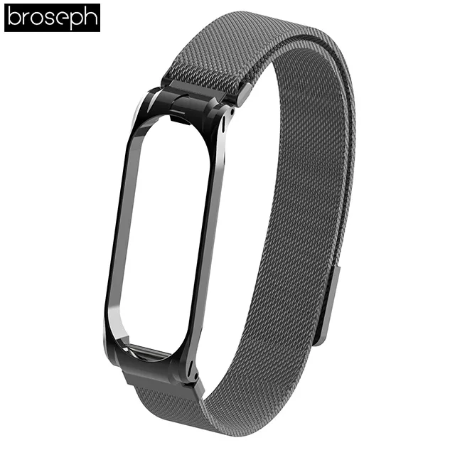 Black Mi lanese ремешок для часов Xiaomi mi Band 3 4 спортивные ремешки из нержавеющей стали для mi band 3 4 Смарт часы браслет аксессуары - Цвет ремешка: Black