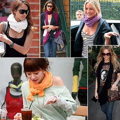 Новинка модный длинный мягкий шарф ярких цветов для девочек шаль Женские