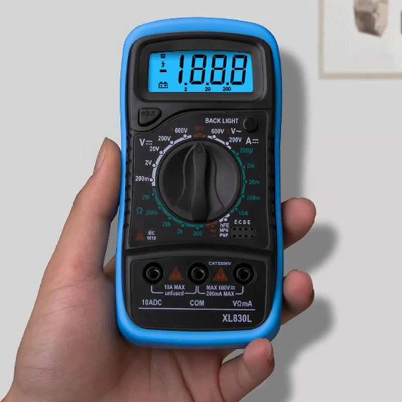 XL830L Handheld Digital Multimeter LCD Backlight Portable AC/DC Ammeter Voltmeter Ohm Voltage Tester Meter Multimetro | Инструменты