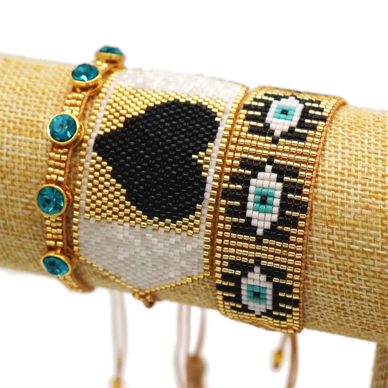 

GRAPES Evil Eye Bracelets for Women 2021 Beach Pulsera Lucky Jewelry Handmade Jewellery Delica Miyuki Seed Beads Bracelet Gift