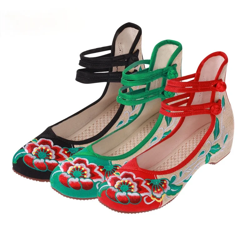 

Балетки женские с вышивкой в китайском стиле, классические холщовые туфли на плоской подошве, Old Beijing, повседневные
