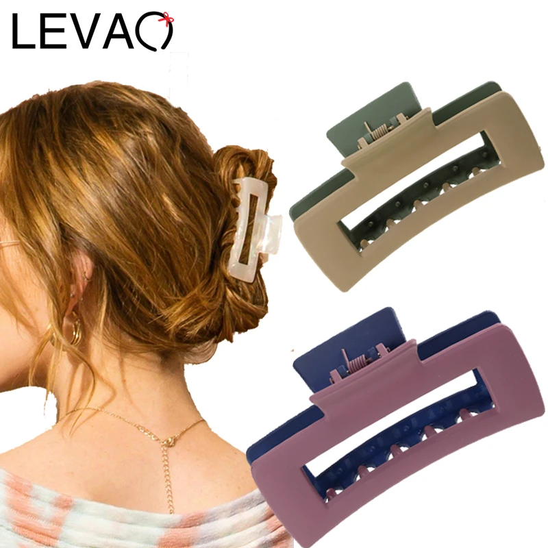 LEVAO новая прямоугольная прозрачная акриловая заколка для волос женская модная