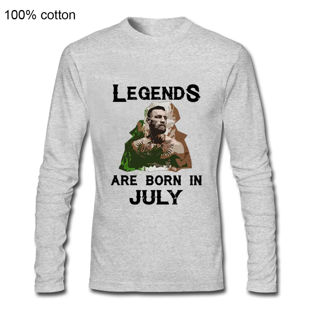 2020 Новая мода Повседневная футболка рождаются легенды в июле Мужская с длинными