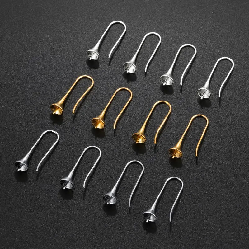 4 шт./лот фурнитура для ювелирных изделий серебряные серьги с застежкой петлей