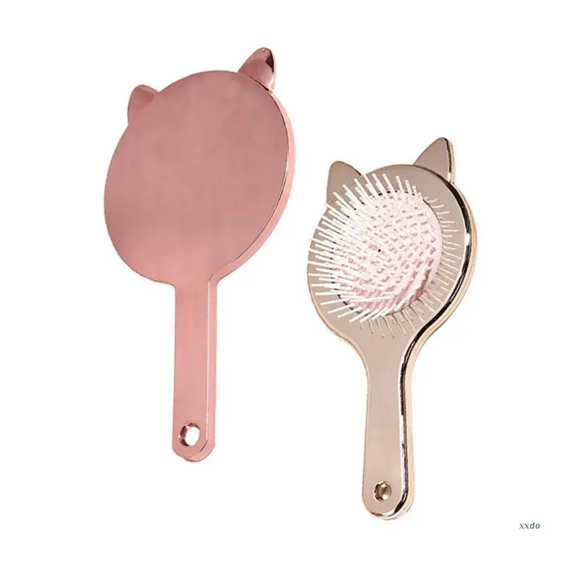 Кавайная щетка для волос набор зеркал макияжа раскладная массажный инструмент