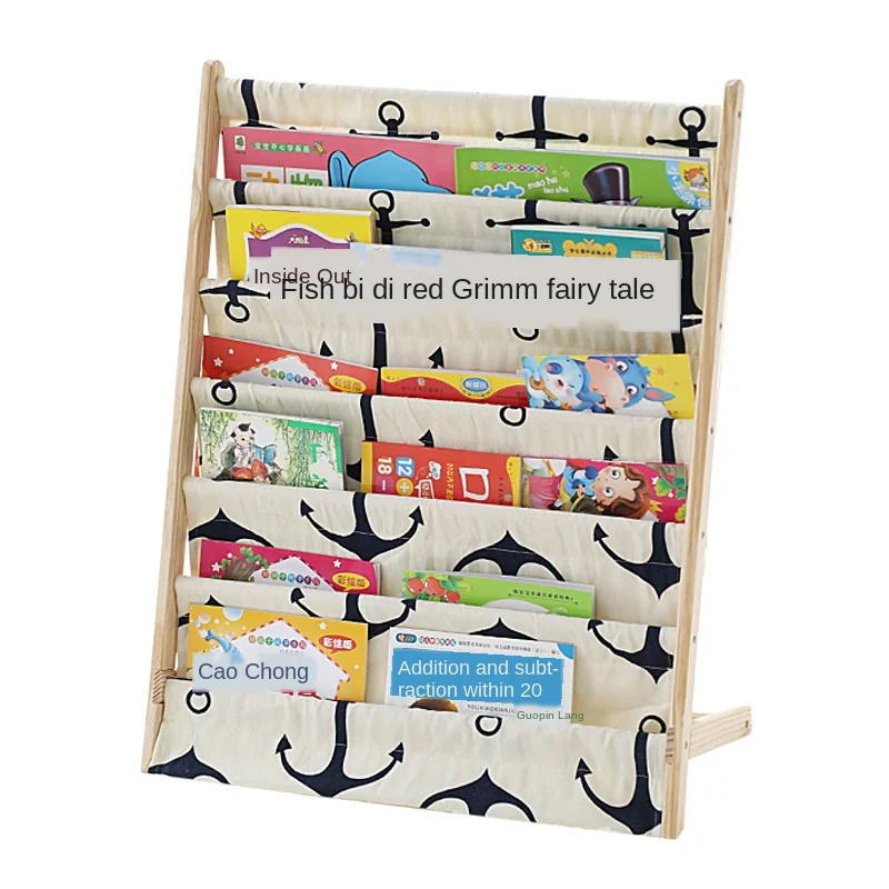 

Pure solid wood multi-layer children's bookshelf baby bookcase kindergarten picture book rack cartoon toy storage rack shelf