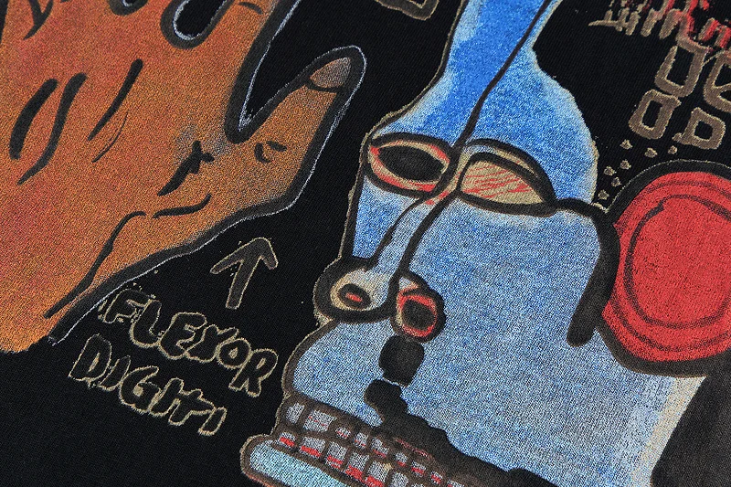 

Men Cartoon Letter Printed T Shirt Unisex Casual Short Sleeve t shirts 2021 Summer Oversize T shirt 100%Cotton O-neck Tees Tops