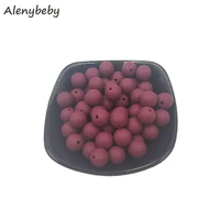 red wine color food grade silicone round beads 1215mm baby teething necklace diy pacifier chain care infan teether product
