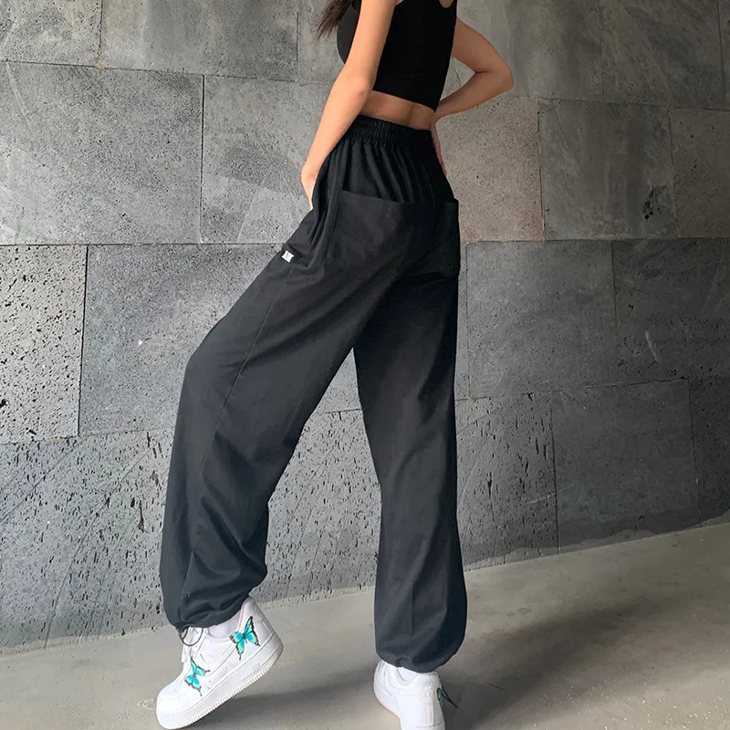 

Ucuhulnl Women High Waist Drawstring Jogging Pants Plus Size Female New Fashion Letter Loose Harem Trousers Ladies Casual Pants