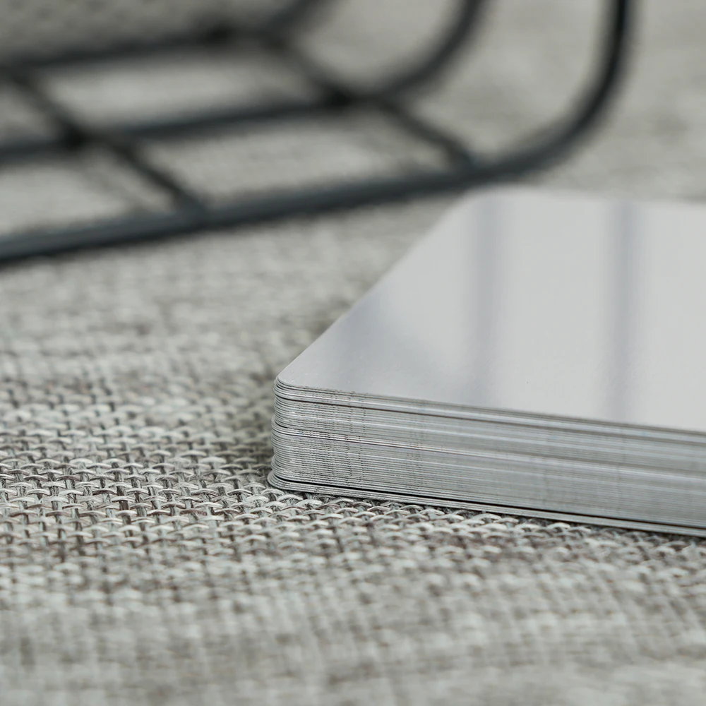 Портативная металлическая визитная карточка алюминиевая пустая Лазерная