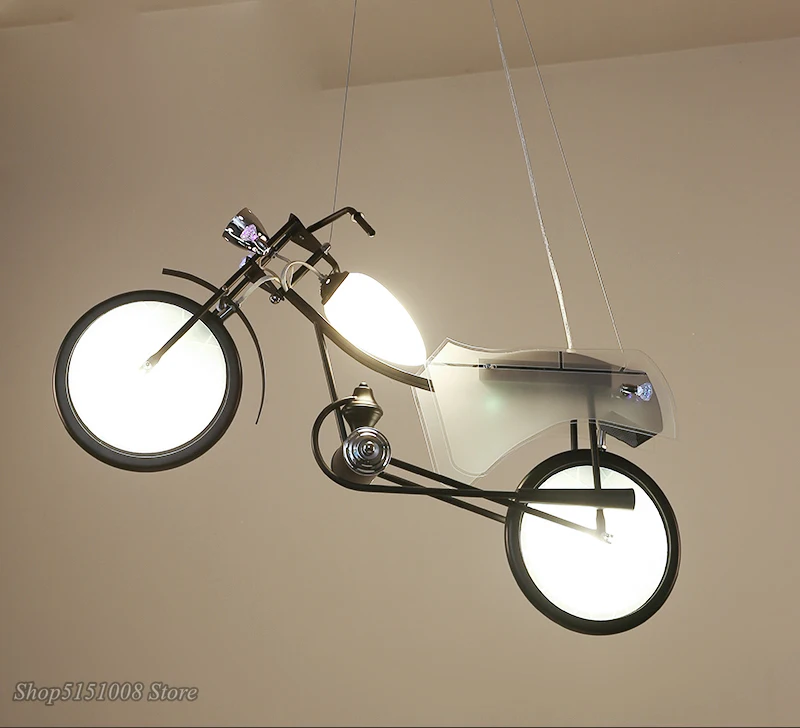 Kopen Moderne Hanglampen Motorfiets Industriële Led Hanglamp Voor Kinderkamer Jongens Slaapkamer Restaurant Bar Home Verlichting Decor