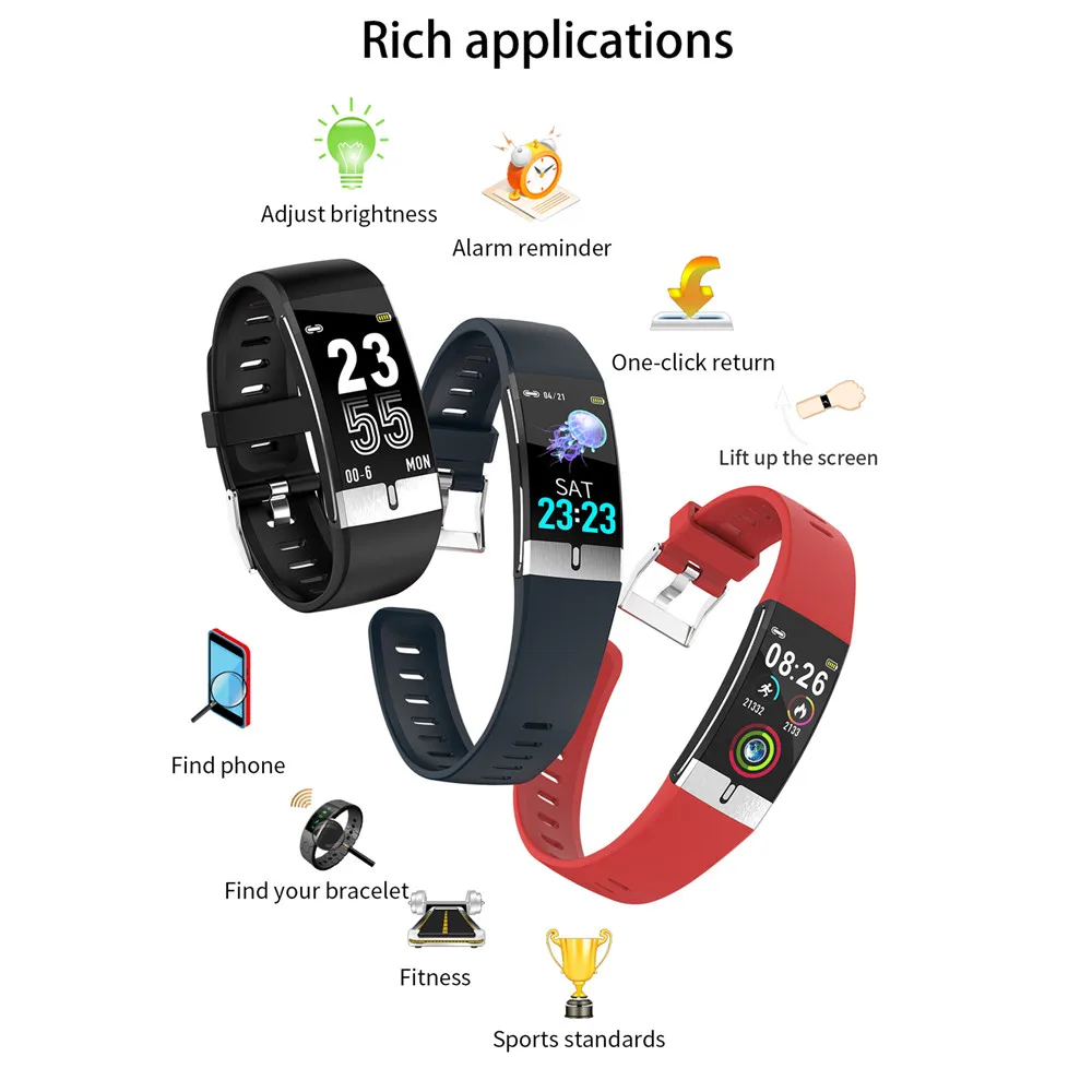 

E66 Bluetooth Smart Watch Men Women Body Temperature Smart Bracelet Heart Rate Monitor Sport Waterproof Smartwatch Wristwatch