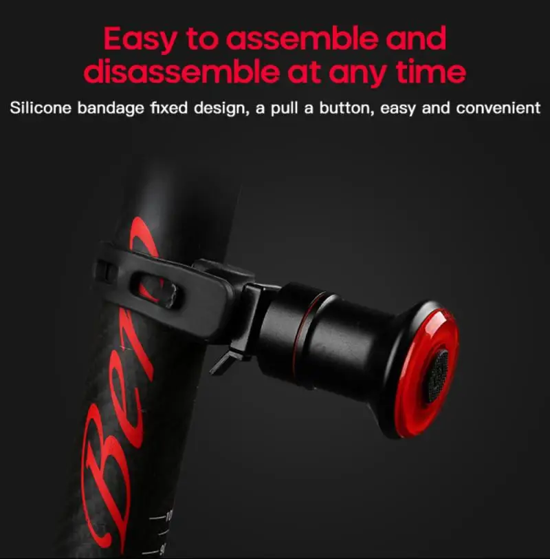

2021 Intelligent Brake Induction Taillight Bike IPX6 Waterproof Stable Durable Tail Light Base Wear Resistant Bike Light Base