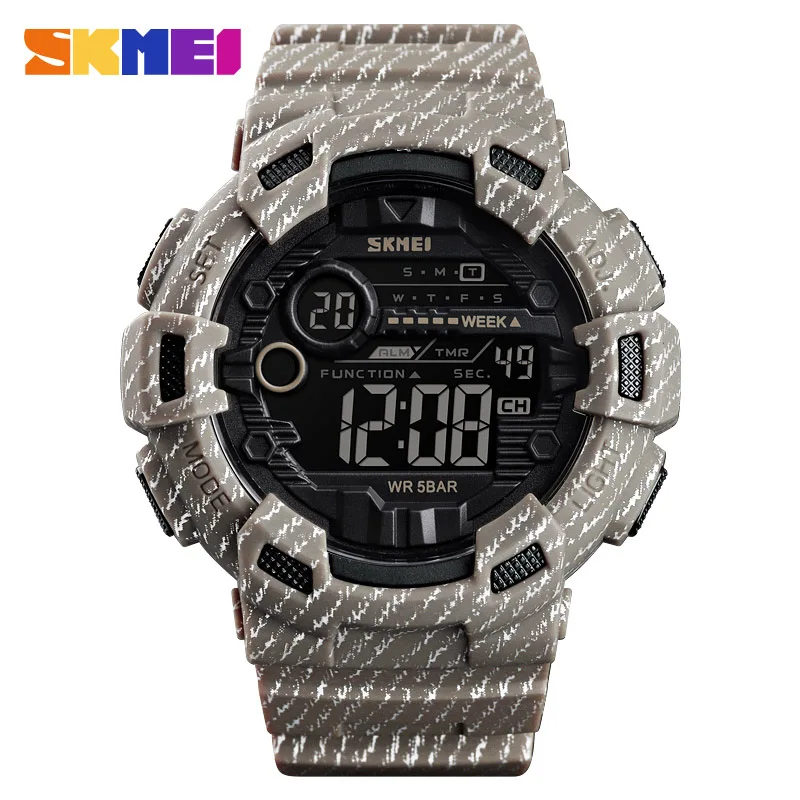 Khaki SKMEI часы Мужские Цифровые Спортивные мужские наручные часы reloj hombre два времени Chrono будильник часы модные мужские часы лучший бренд 1472 - Цвет: Khaki