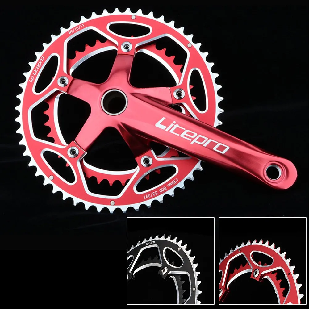 Litepro Road Bike chain ring Gear Double Disc 53-59 Teeth Folding Bike Chain Wheel Supporting 9/10/11 speed  Cycling Accessory