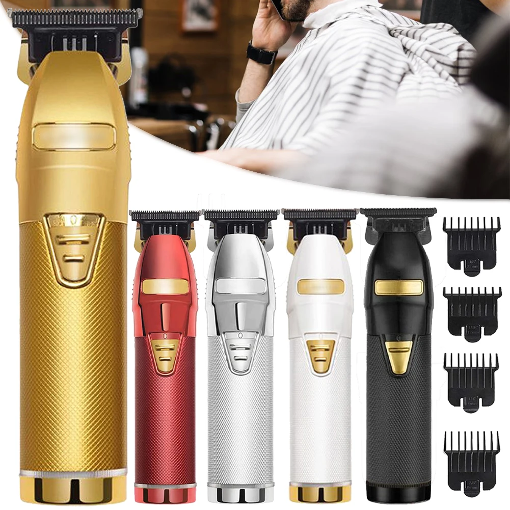 

Профессиональный триммер для волос, золотистый электрический триммер для мужчин, беспроводная перезаряжаемая бритва, Парикмахерская Маши...