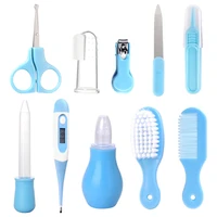 10pcsset baby kids nail hair health care toothbrush nose cleaner thermometer safety tools newborn grooming brush kit baby care