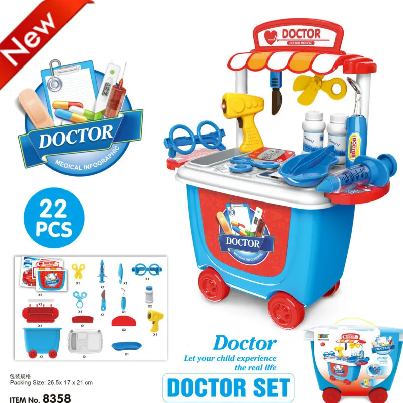Children Pretend Play 34pcs/Set Trolley House Booth Educational Toy Super Funny Mini Role Play Toys Kitchen Workbench Bauble