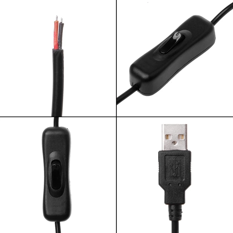 5 в USB 2 0 Штекерный разъем 2pin провод кабель для зарядки DIY 1 м с переключателем |