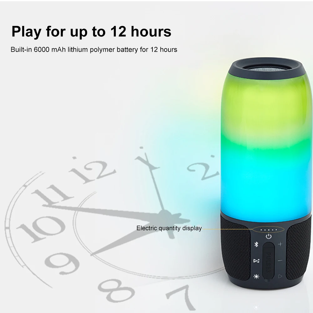 JBL Speaker Pulse 3 IPX7 водонепроницаемые беспроводные bluetooth колонки 360 Lightshow портативная