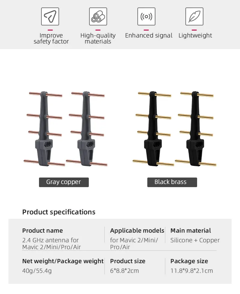 BRDRC 2.4ГГц Yagi Антенна Усилитель Сигнала Дистанционного Управления для Mavic 2/Mavic Mini/Mavic Pro/Phantom 4 Pro Удлинитель Дальности