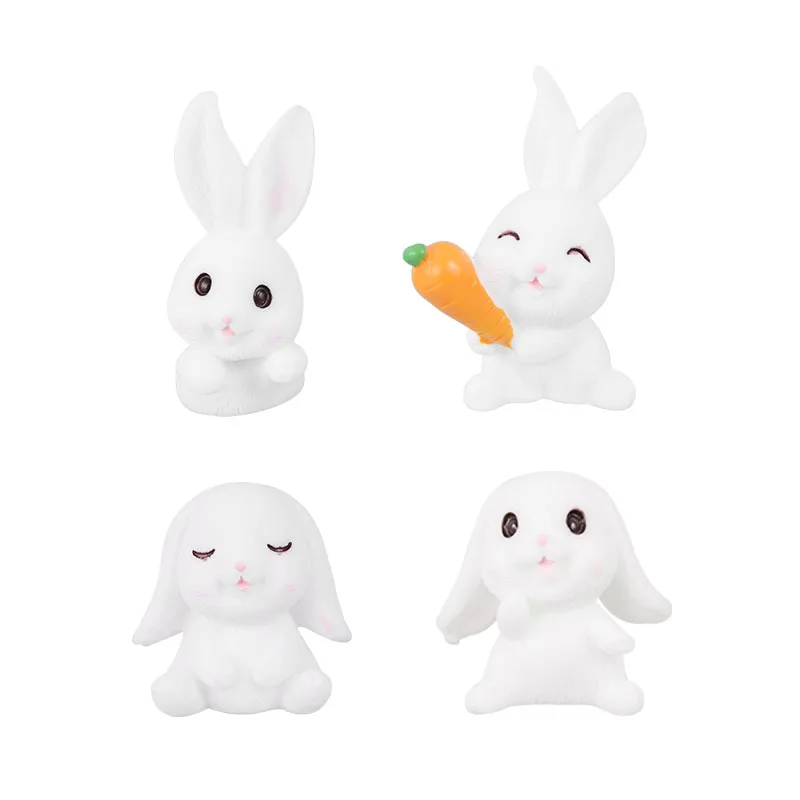 4 шт./компл. симпатичный кролик модель моркови миниатюрный из смолы искусственное