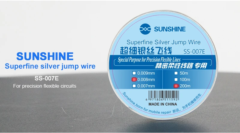 sunshine Superfine silver jumper wire copper flying wire insulation for flexible circuit   iphone motherboard fingerprint repair metric combination wrench set