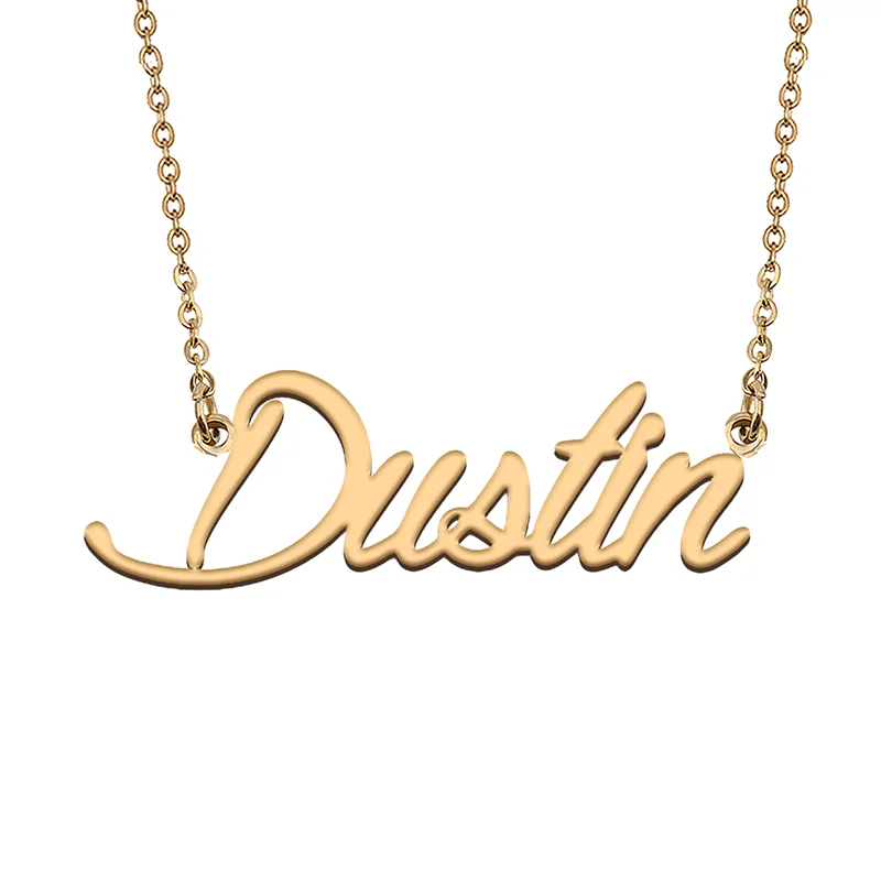 Dustin Custom Name Necklace Customized Pendant Choker Personalized Jewelry Gift for Women Girls Friend Christmas Present
